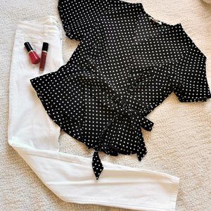 Monteau Polka Dot Blouse M